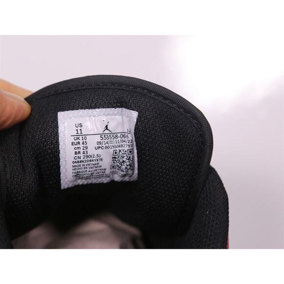 Air Jordan 1 Low Red/Black/White Alternate Bred Toe Worn Once w/ Box Men's US 11 - Picture 13 of 14